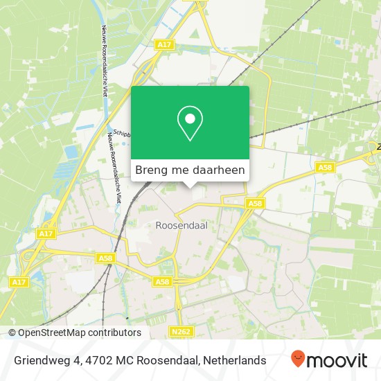 Griendweg 4, 4702 MC Roosendaal kaart