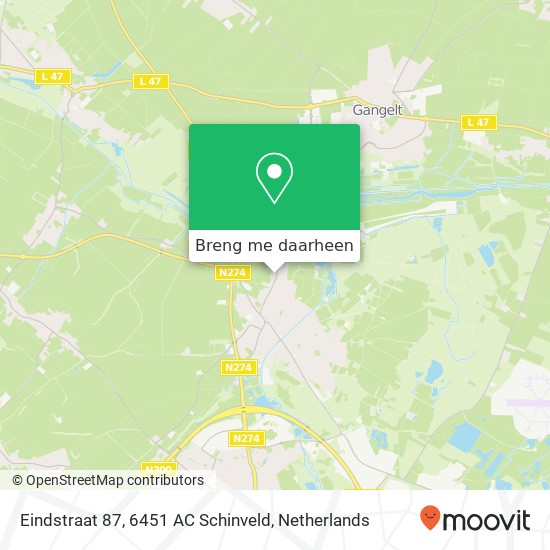 Eindstraat 87, 6451 AC Schinveld kaart