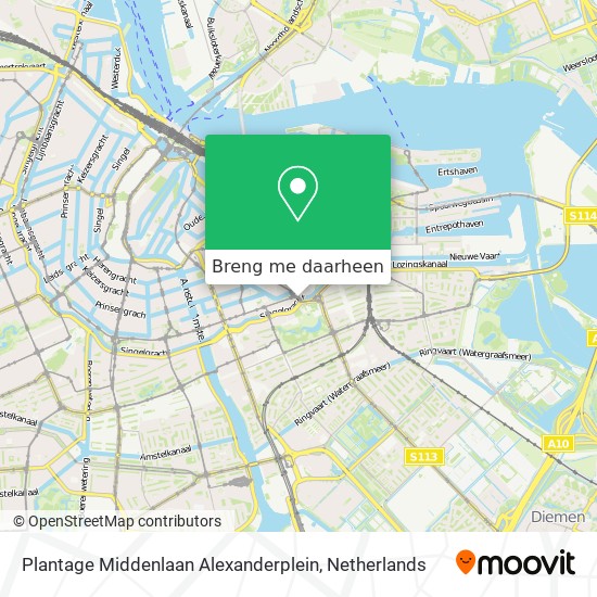 Plantage Middenlaan Alexanderplein kaart