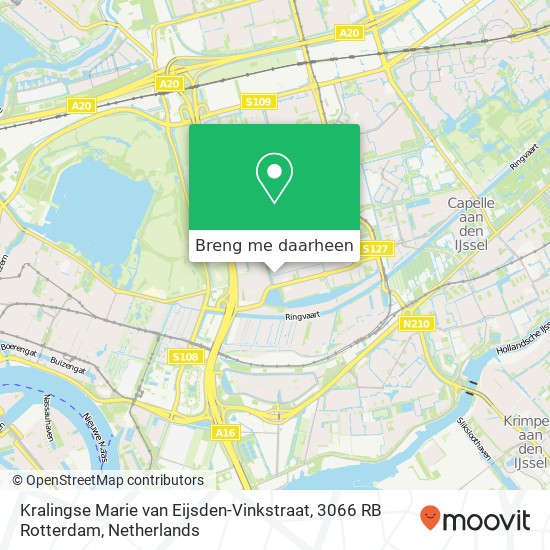 Kralingse Marie van Eijsden-Vinkstraat, 3066 RB Rotterdam kaart