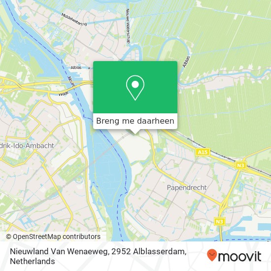 Nieuwland Van Wenaeweg, 2952 Alblasserdam kaart