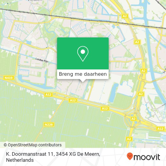 K. Doormanstraat 11, 3454 XG De Meern kaart