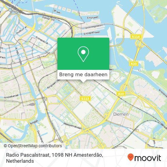 Radio Pascalstraat, 1098 NH Amesterdão kaart