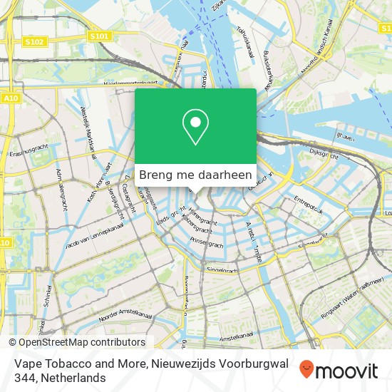 Vape Tobacco and More, Nieuwezijds Voorburgwal 344 kaart