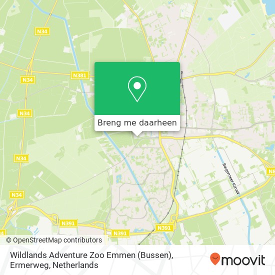 Wildlands Adventure Zoo Emmen (Bussen), Ermerweg kaart