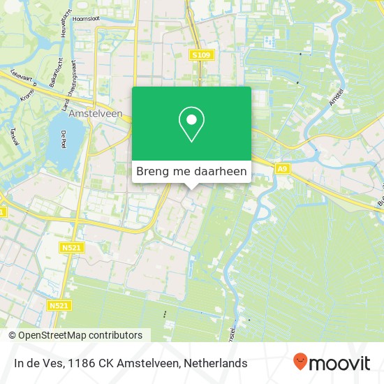 In de Ves, 1186 CK Amstelveen kaart