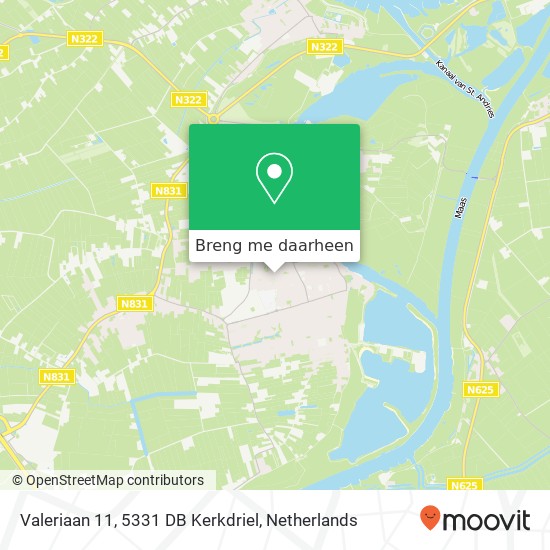 Valeriaan 11, 5331 DB Kerkdriel kaart