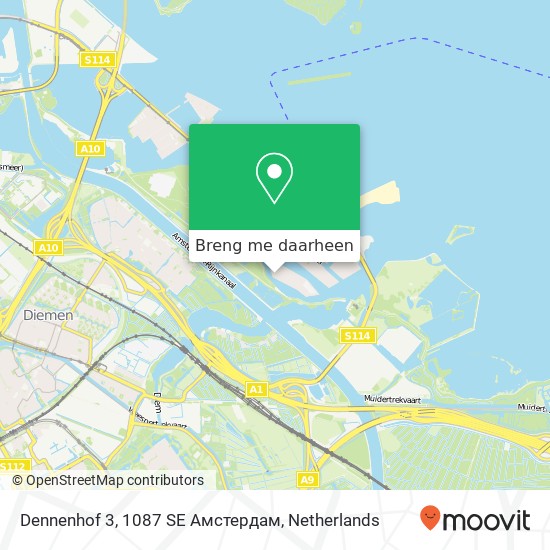 Dennenhof 3, 1087 SE Амстердам kaart