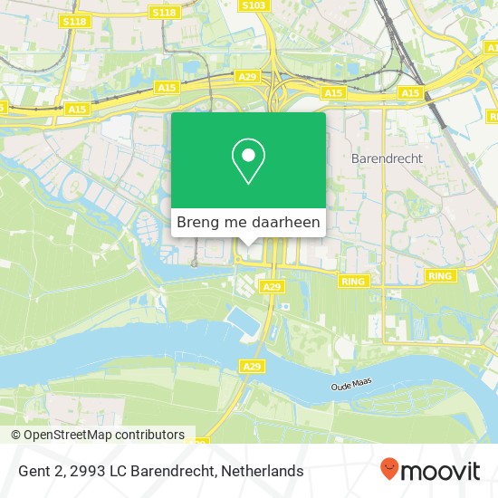 Gent 2, 2993 LC Barendrecht kaart