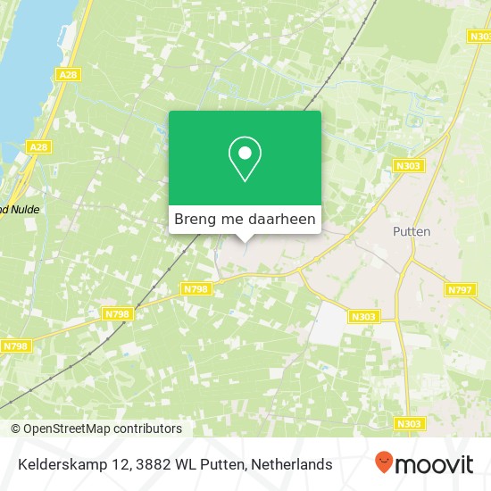 Kelderskamp 12, 3882 WL Putten kaart