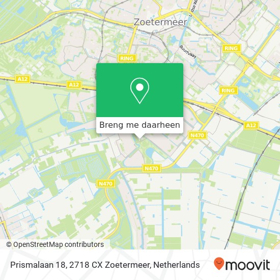 Prismalaan 18, 2718 CX Zoetermeer kaart