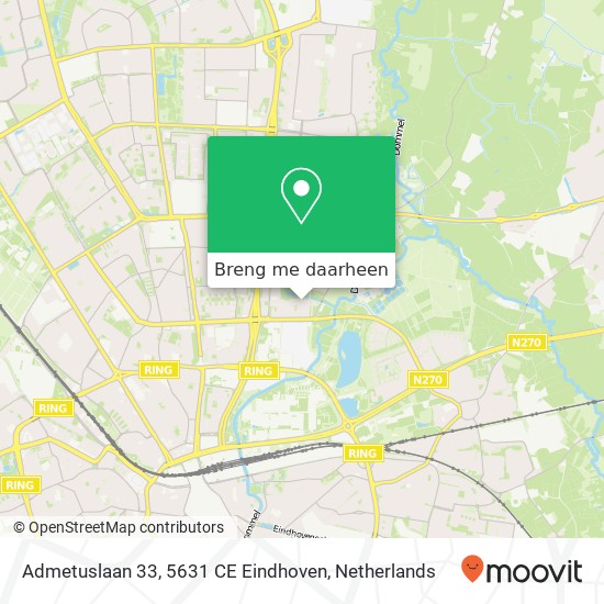 Admetuslaan 33, 5631 CE Eindhoven kaart