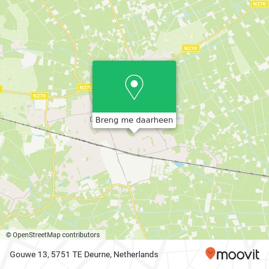 Gouwe 13, 5751 TE Deurne kaart