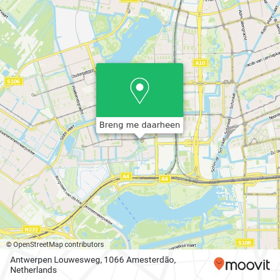 Antwerpen Louwesweg, 1066 Amesterdão kaart