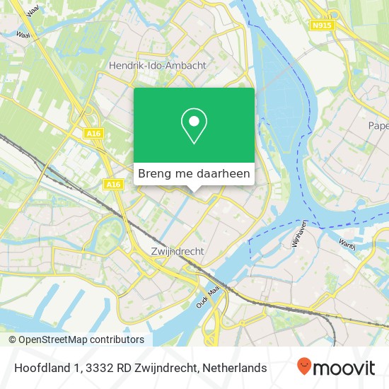 Hoofdland 1, 3332 RD Zwijndrecht kaart