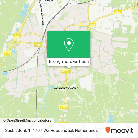 Saskiadonk 1, 4707 WZ Roosendaal kaart