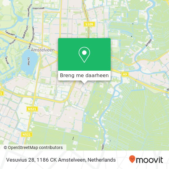 Vesuvius 28, 1186 CK Amstelveen kaart