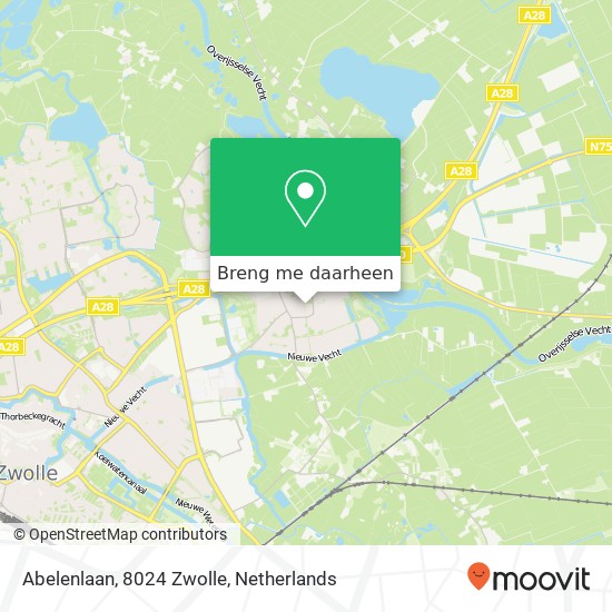 Abelenlaan, 8024 Zwolle kaart