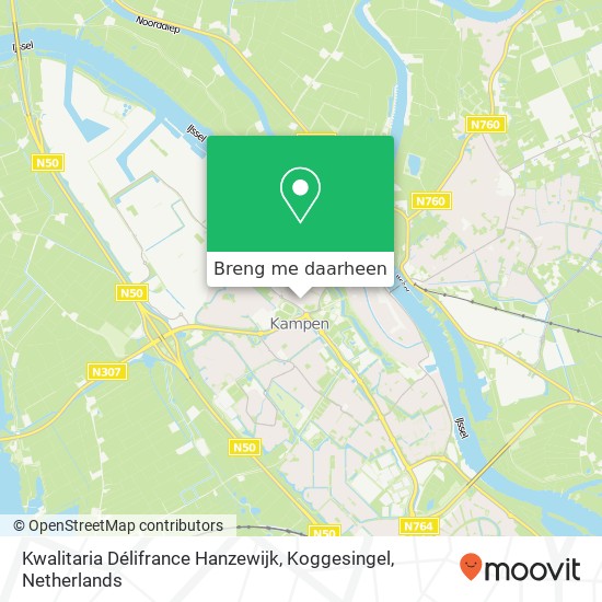 Kwalitaria Délifrance Hanzewijk, Koggesingel kaart