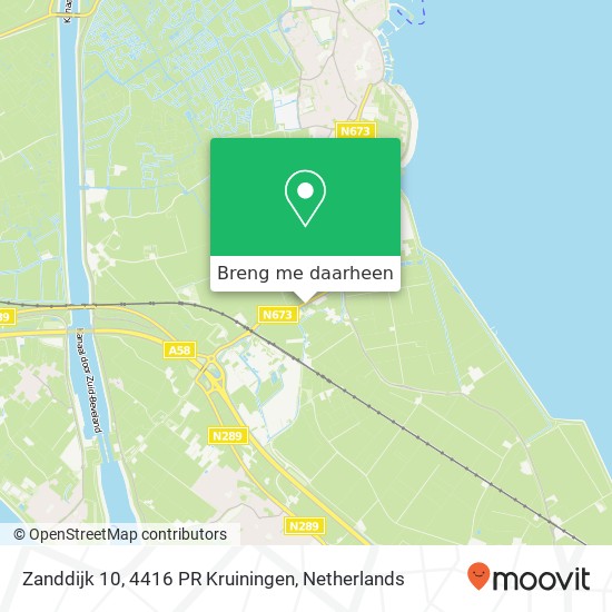 Zanddijk 10, 4416 PR Kruiningen kaart