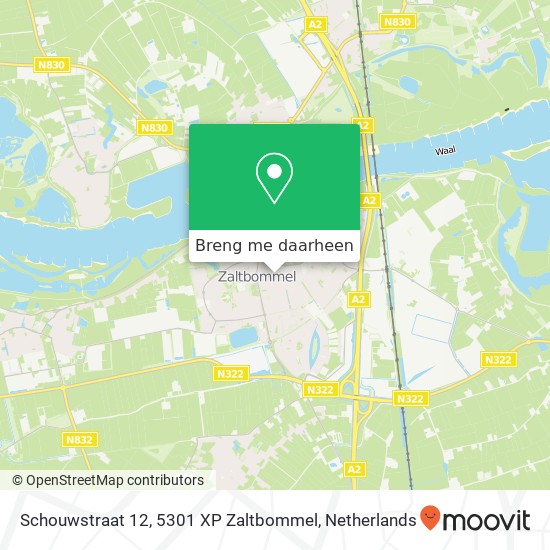 Schouwstraat 12, 5301 XP Zaltbommel kaart