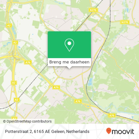 Potterstraat 2, 6165 AE Geleen kaart