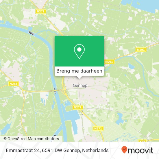 Emmastraat 24, 6591 DW Gennep kaart