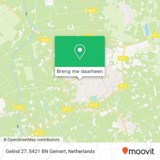 Gelind 27, 5421 BN Gemert kaart