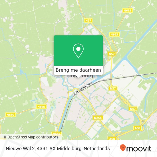Nieuwe Wal 2, 4331 AX Middelburg kaart