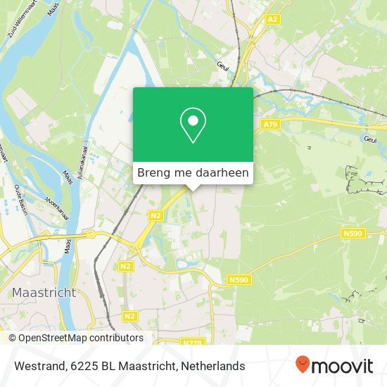 Westrand, 6225 BL Maastricht kaart