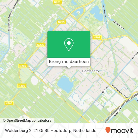 Woldenburg 2, 2135 BL Hoofddorp kaart