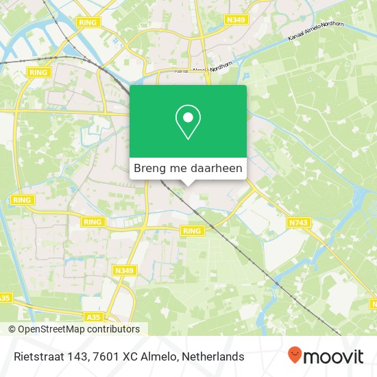 Rietstraat 143, 7601 XC Almelo kaart