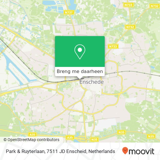 Park & Ruyterlaan, 7511 JD Enscheid kaart