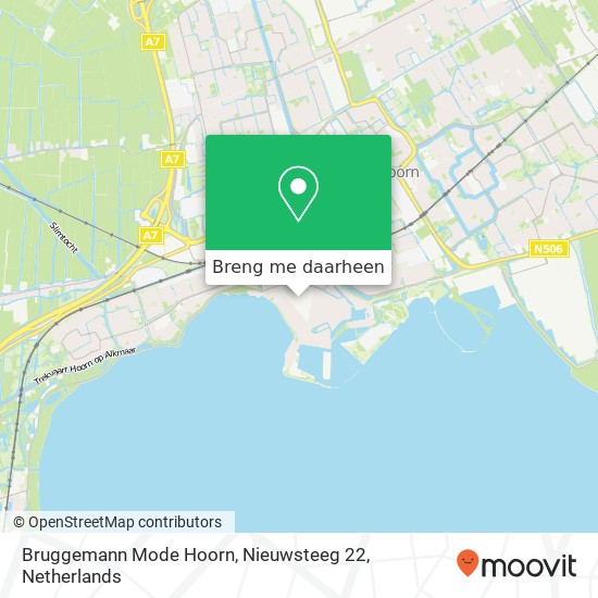 Bruggemann Mode Hoorn, Nieuwsteeg 22 kaart