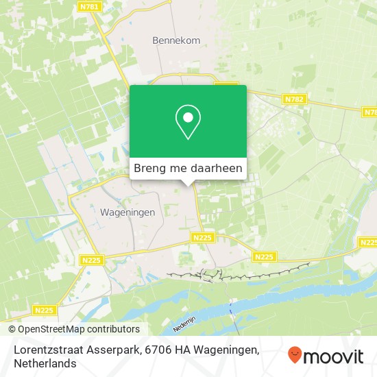 Lorentzstraat Asserpark, 6706 HA Wageningen kaart