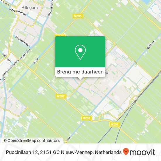 Puccinilaan 12, 2151 GC Nieuw-Vennep kaart