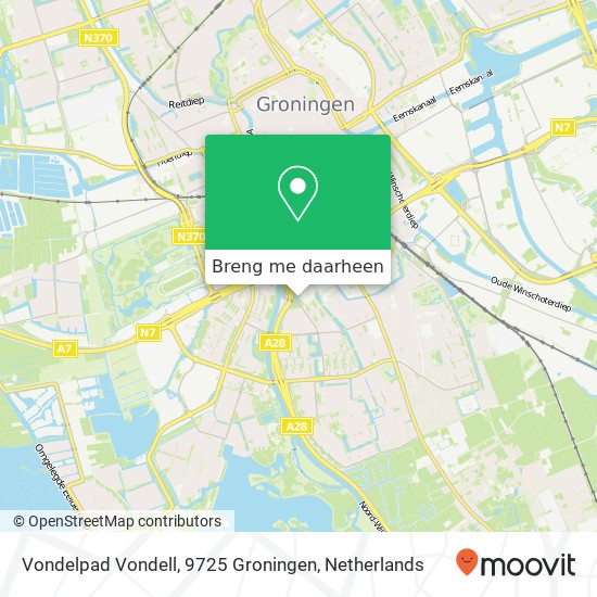 Vondelpad Vondell, 9725 Groningen kaart