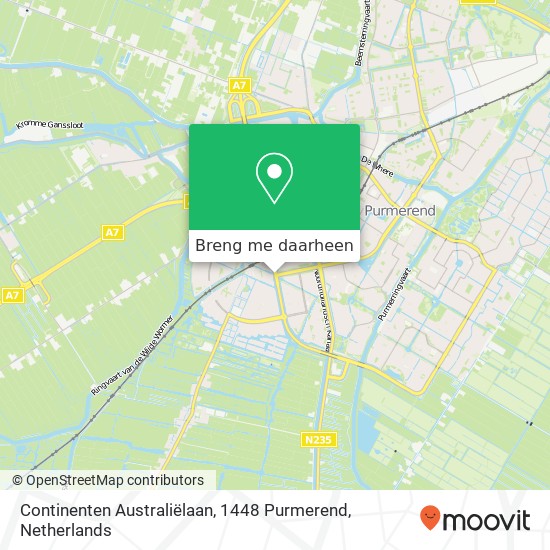 Continenten Australiëlaan, 1448 Purmerend kaart