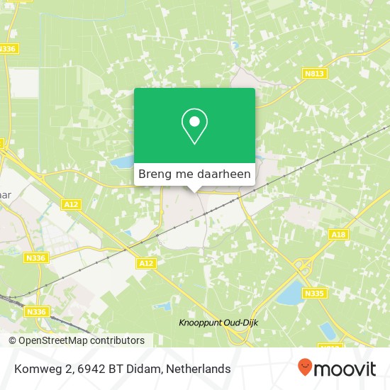 Komweg 2, 6942 BT Didam kaart