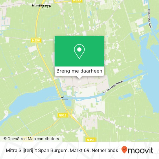 Mitra Slijterij 't Span Burgum, Markt 69 kaart