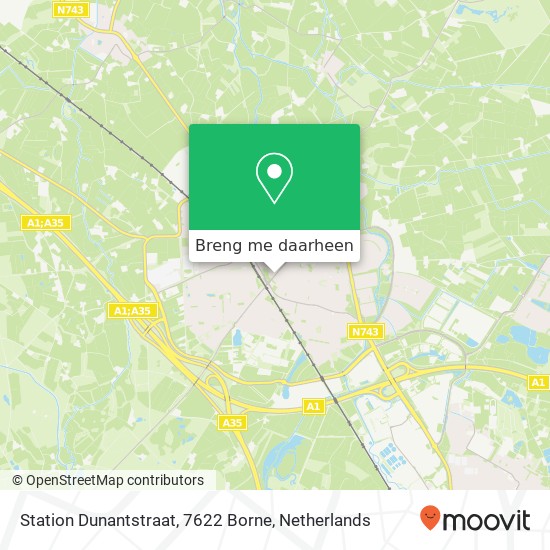 Station Dunantstraat, 7622 Borne kaart