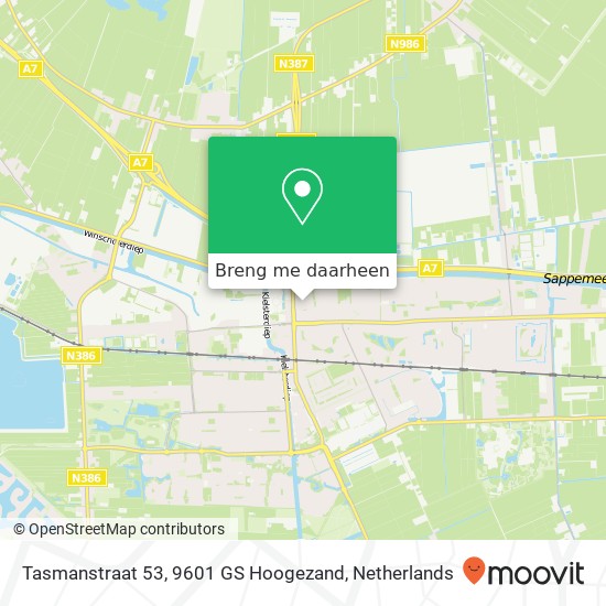 Tasmanstraat 53, 9601 GS Hoogezand kaart