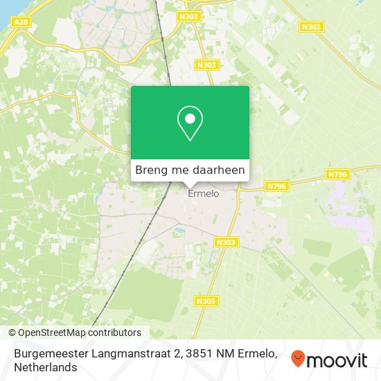 Burgemeester Langmanstraat 2, 3851 NM Ermelo kaart