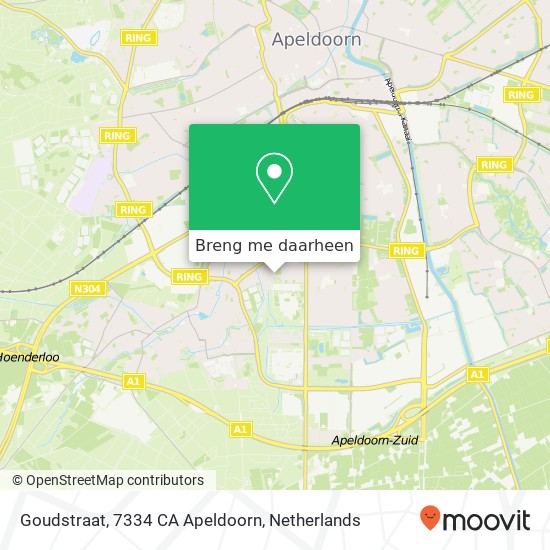 Goudstraat, 7334 CA Apeldoorn kaart