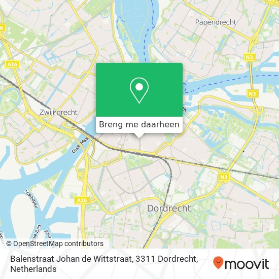 Balenstraat Johan de Wittstraat, 3311 Dordrecht kaart