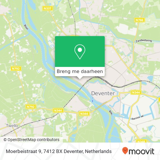 Moerbeistraat 9, 7412 BX Deventer kaart