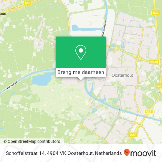 Schoffelstraat 14, 4904 VK Oosterhout kaart