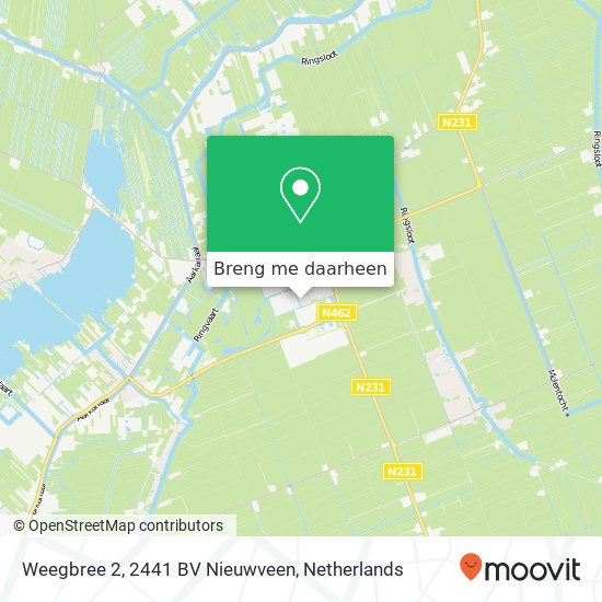 Weegbree 2, 2441 BV Nieuwveen kaart