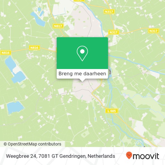 Weegbree 24, 7081 GT Gendringen kaart