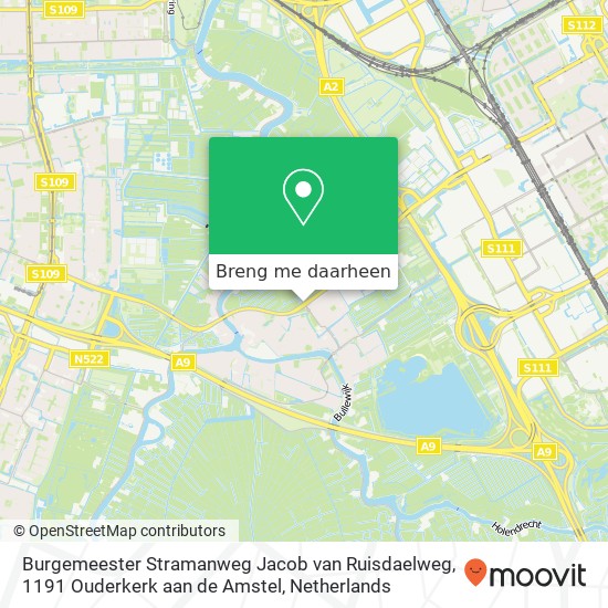 Burgemeester Stramanweg Jacob van Ruisdaelweg, 1191 Ouderkerk aan de Amstel kaart